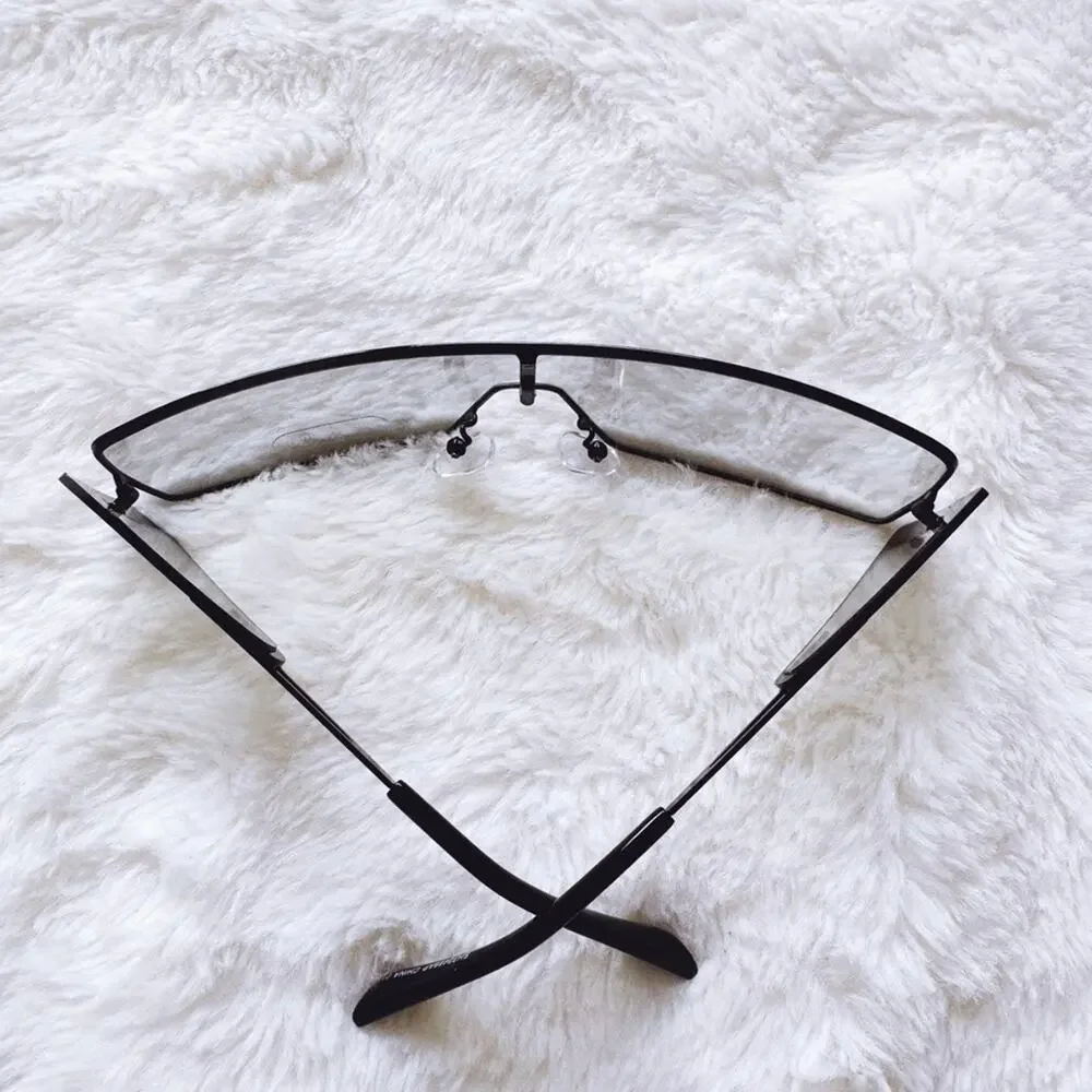 Sandy Clear Black Wrap-Around Sunglasses